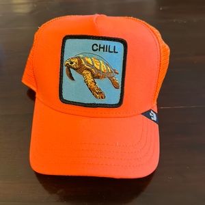Goorin Bros “Chill” bright orange trucker hat